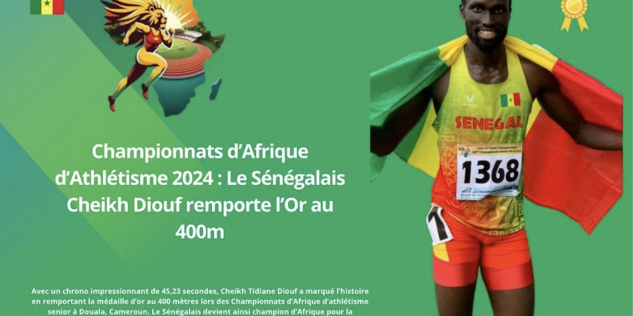 Sport de haut niveau : Cheikh Diouf de l’AS Douanes champion d’Afrique au 400 mètres