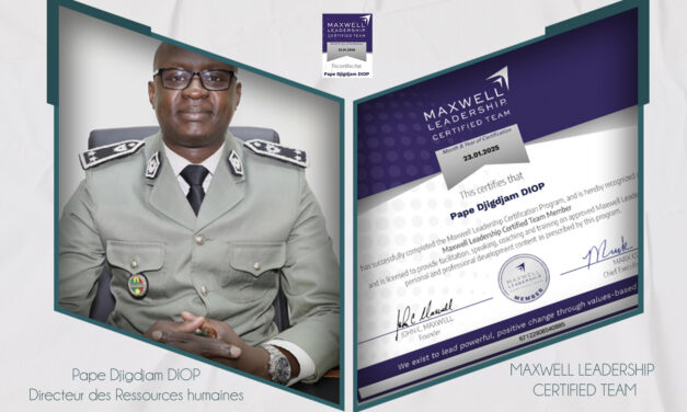 Leadership douanier : Le DRH, Pape Djigdjam DIOP, intégre le Maxwell Leadership Certified Team